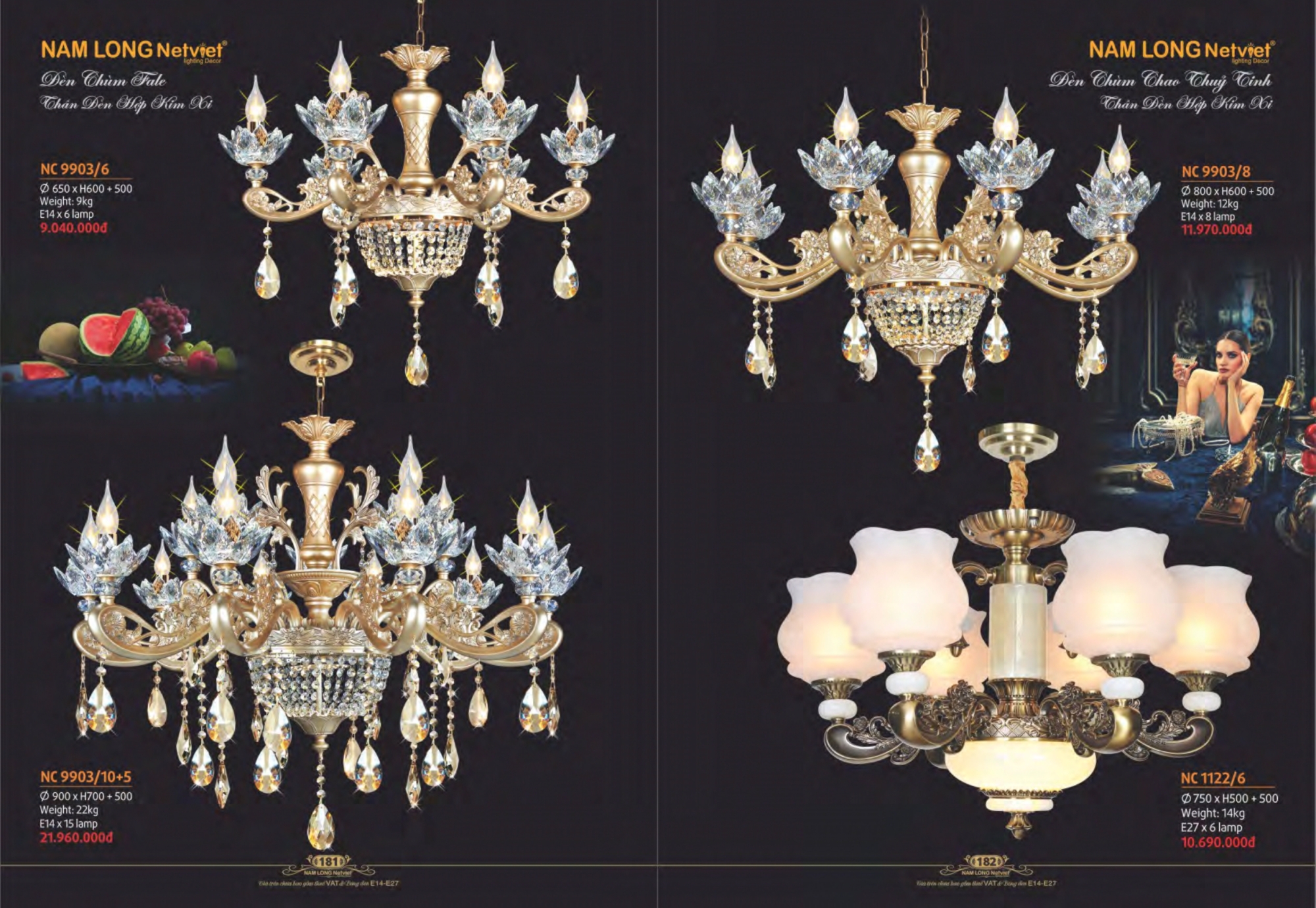 Bảng giá đèn trang trí Nam Long